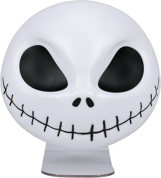 Paladone Nightmare Before Christmas Jack Mask Light and Halloween Decoration - Wall-mounted or Free-Standing, USB Cable Included - 18Cm Shaped Jack Skellington Lighting - LeafyLoom