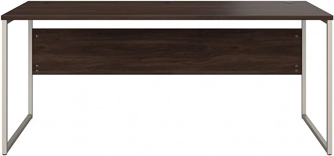 Bush Business Furniture Hybrid 72W x 30D Computer Table Desk with Metal Legs in Black Walnut - LeafyLoom