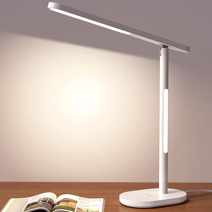 LED Desk Lamp, Eye-Caring Desk Lamps for Home Office,1000Lum Super Bright Dimmable Brightness Desk Light with Night Light & Auto Timer, Table lamp for Reading Studying Working Lamps Dorm Gift - LeafyLoom