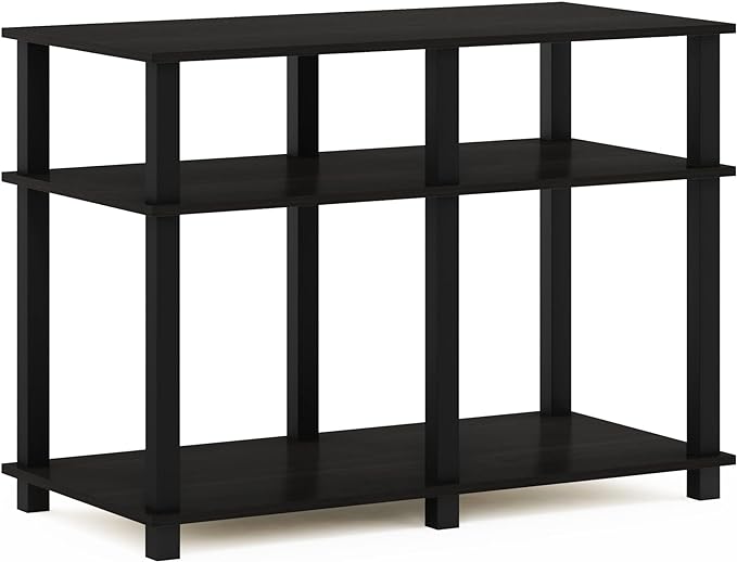 Furinno Romain Turn-N-Tube Stand for TV up to 40 Inch, 40-Inch, Espresso/Black - LeafyLoom