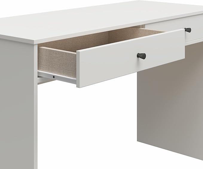 Ameriwood Home The Loft 2 Drawer Desk, White - LeafyLoom