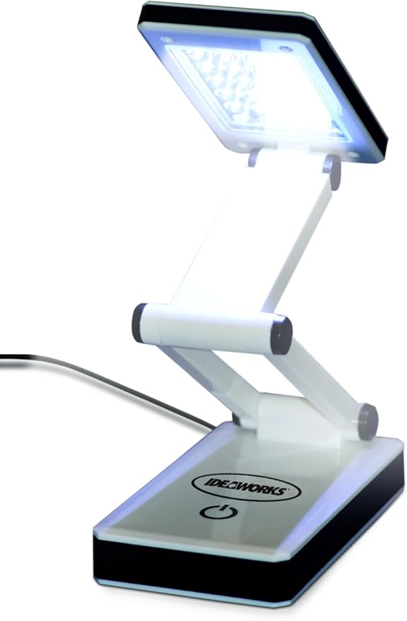 IdeaWorks LED Lamp for Desk - Collapsible, Portable from Home to Office, Acrylonitrile Butadiene Styrene, White - LeafyLoom