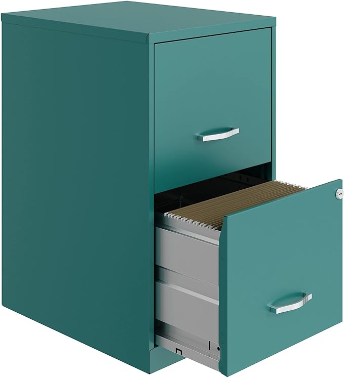 Lorell SOHO File Cabinet, Teal - LeafyLoom