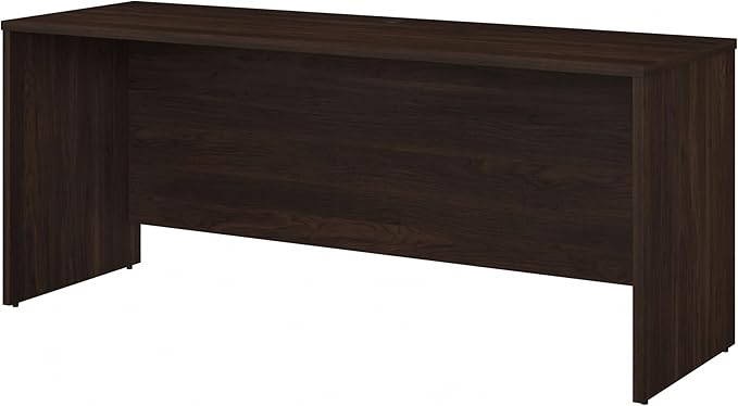 Bush Business Furniture 500 Home-Office-desks, 72W x 24D, Black Walnut - LeafyLoom