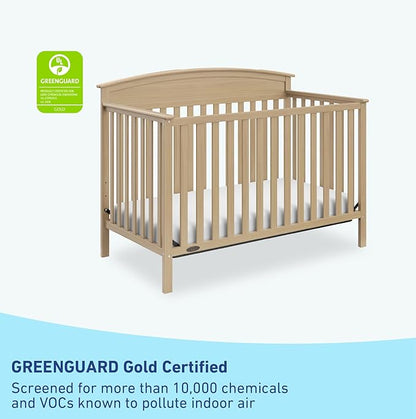 Graco Benton 5-in-1 Convertible Crib (Driftwood) – GREENGUARD Gold Certified, Converts from Baby Crib to Toddler Bed, Daybed and Full-Size Bed, Fits Standard Full-Size Crib Mattress - LeafyLoom