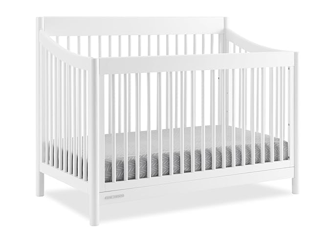 Delta Children Brooks 6-in-1 Convertible Crib - Greenguard Gold Certified, Bianca White - LeafyLoom