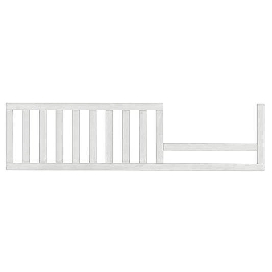 Evolur Andorra Convertible Crib Toddler Guard Rail in Weathered White, Full Assembly from Crib to Toddler Bed, Lasting Quality, Solid Wood Construction - LeafyLoom