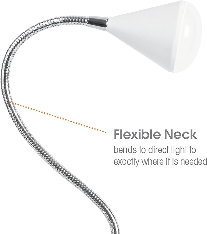 OttLite LED Cone Clip Lamp | Task Lamp, Desk Lamp | Sturdy Clip, Flexible Neck | Great for Home, Office, Work Space, Dorm - LeafyLoom