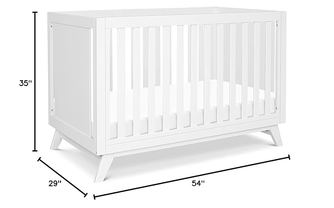 DaVinci Otto 3-in-1 Convertible Crib in White, Greenguard Gold Certified - LeafyLoom