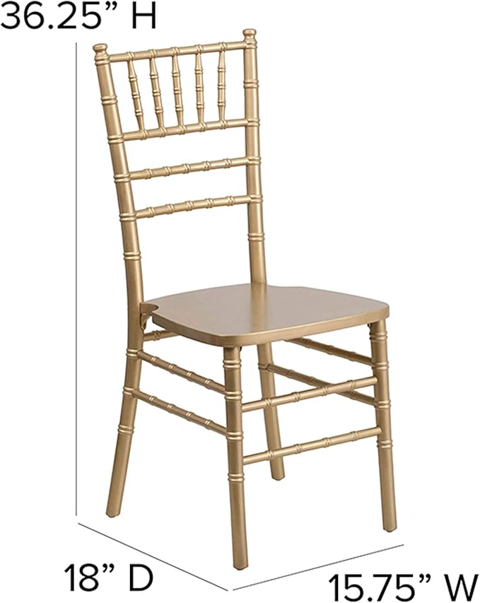 Flash Furniture Hercules Series Chiavari Chair for Formal Events and Banquets, Commercial/Residential All-Occasion Event Chair, Gold - LeafyLoom