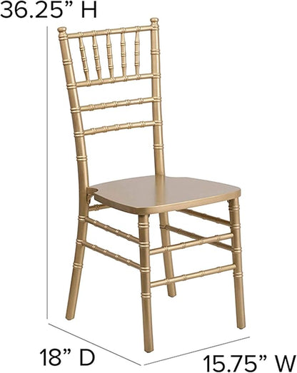 Flash Furniture Hercules Series Chiavari Chair for Formal Events and Banquets, Commercial/Residential All-Occasion Event Chair, Gold - LeafyLoom