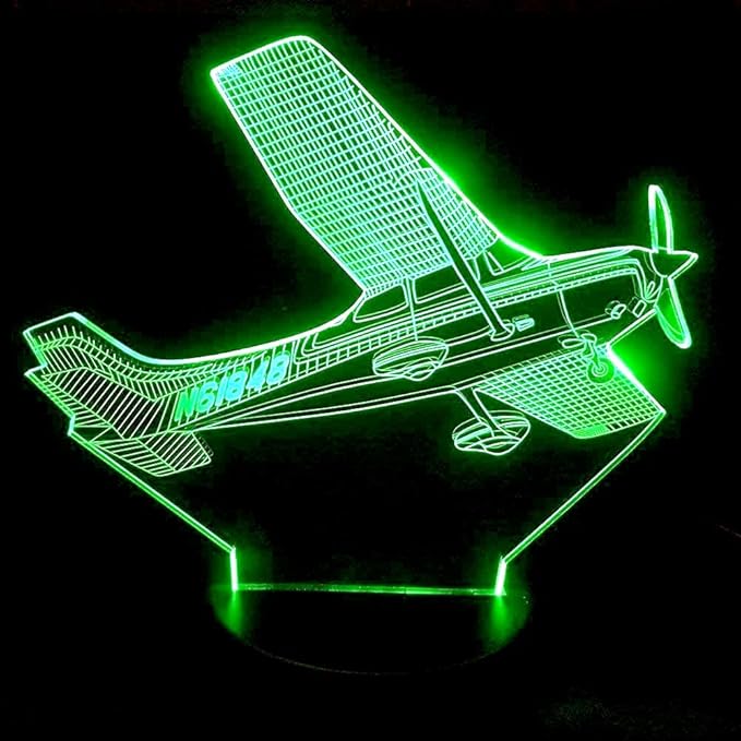 3D Plane Night Light Table Desk Optical Illusion Lamps 7 Color Changing Lights LED Table Lamp Xmas Home Love Birthday Children Kids Decor Toy Gift - LeafyLoom