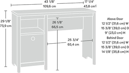 Sauder Dover Edge Home Office Desk, L: 43.15" x W: 17.24" x H: 29.09", Glacier Oak - LeafyLoom