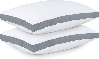 Utopia Bedding Bed Pillows for Sleeping Queen Size (Grey), Set of 2, Cooling Hotel Quality, Gusseted Pillow for Back, Stomach or Side Sleepers - LeafyLoom