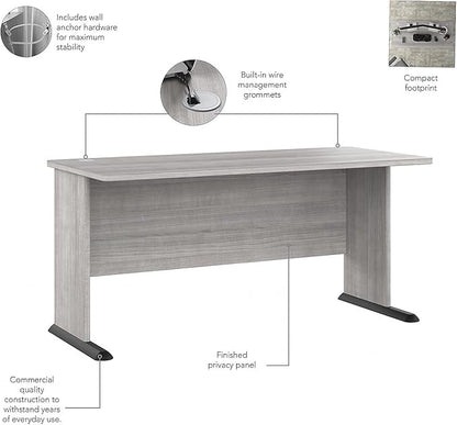 Bush Business Furniture Studio A 60-inch W Computer Desk, Platinum Gray (SDD160PG) - LeafyLoom