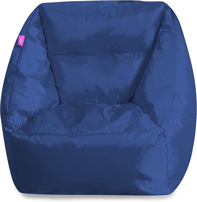 Posh Creations Coronado Bean Bag Boys and Girls Large Chair for Kids, for Gaming and Playrooms, Soft Nylon-Navy - LeafyLoom