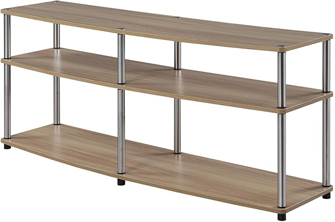 Convenience Concepts Designs2Go 3 Tier 60" TV Stand, Light Oak - LeafyLoom