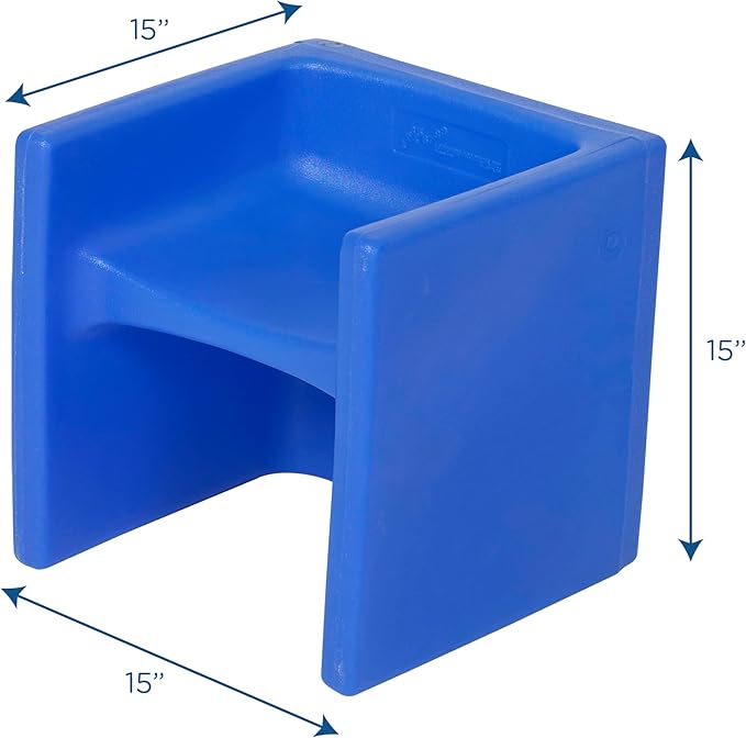 Children's Factory 3-in-1 Cube Chair for Kids, Flexible Seating Classroom Furniture, 1-Pack, Blue - LeafyLoom