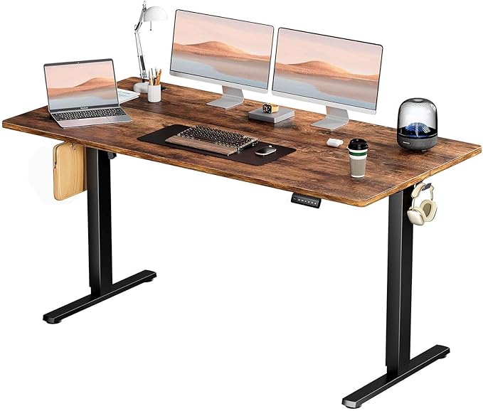 NicBex Laik-DW-00020-DX Desks, 62" W x 23" D x 28" H, Brown - LeafyLoom