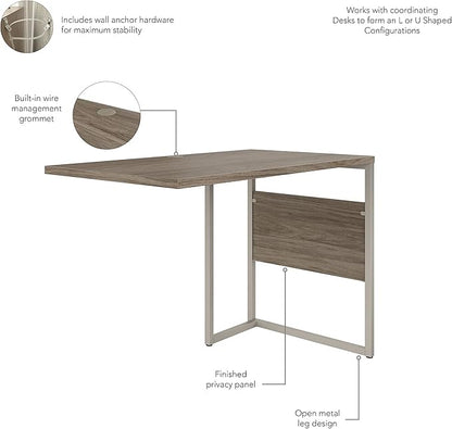 Bush Business Furniture Hybrid Desk Return/Bridge, 42W x 24D, Modern Hickory - LeafyLoom