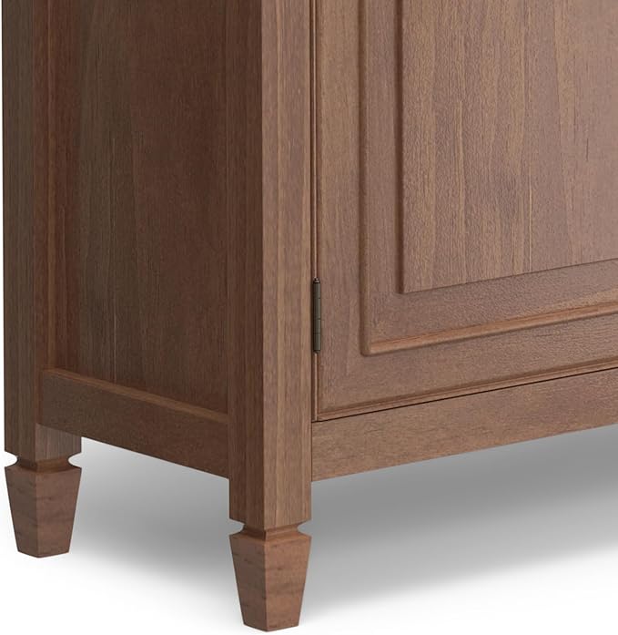 SIMPLIHOME Connaught Solid Wood 40 Inch Wide Traditional Entryway Storage Cabinet in Medium Saddle Brown, for The Living Room, Entryway and Family Room - LeafyLoom