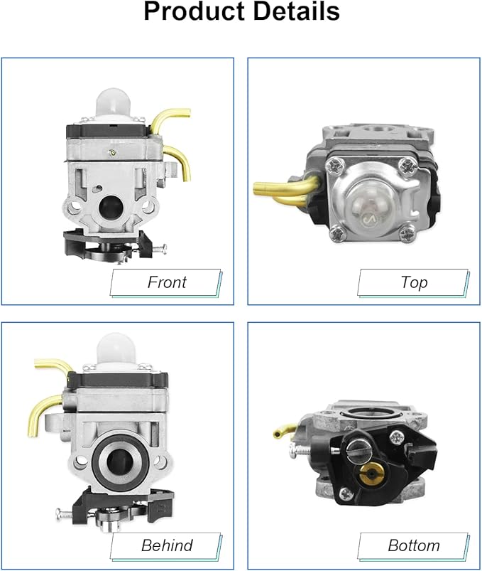 Carburetor Kits 308054129 Fits for Ryobi RY38BP 38cc Backpack Blower, with Gaskets Fuel Line Filter - LeafyLoom