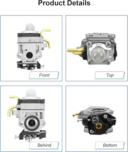 Carburetor Kits 308054129 Fits for Ryobi RY38BP 38cc Backpack Blower, with Gaskets Fuel Line Filter - LeafyLoom
