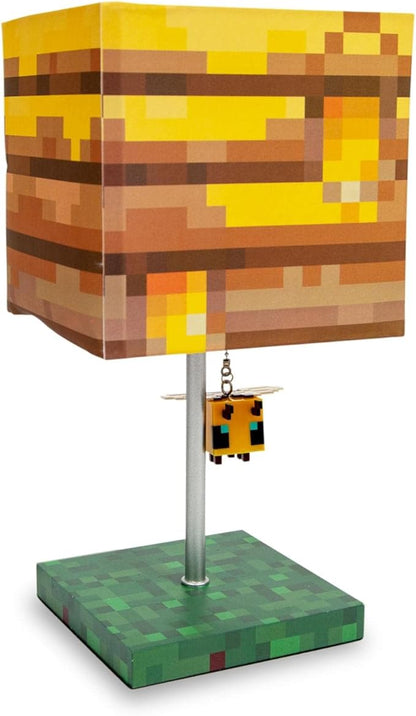 Minecraft Yellow Bee Nest Block Desk Lamp with 3D Bee Puller | Nightstand Table Lamp with LED Mood Light for Bedroom, Desk, Living Room, Playroom | Home Decor Kids Room Essentials | Video Game Gifts - LeafyLoom