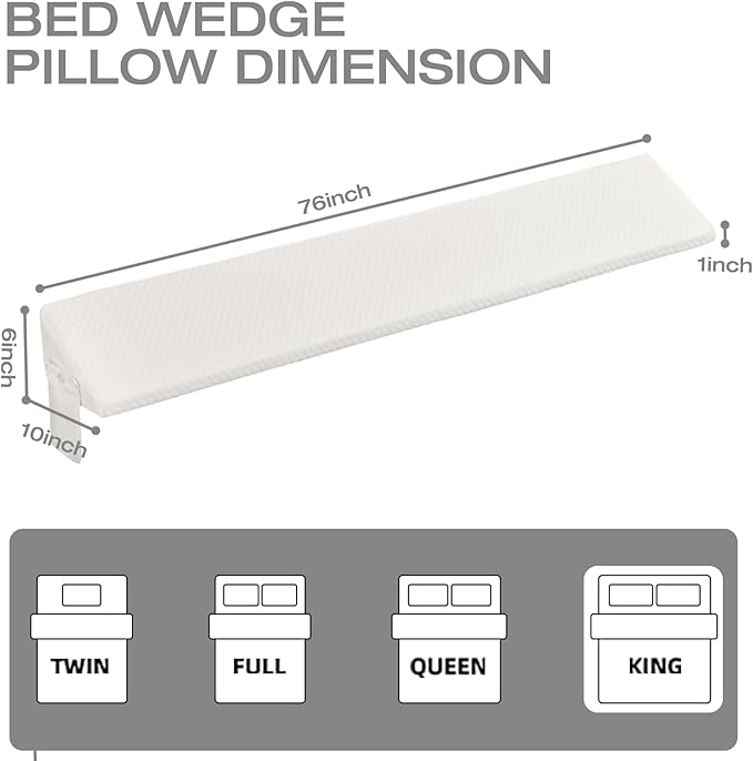 Headboard Wedge Pillow King Size Stop Bed Wedge Pillows for Headboard Mattress Gap Filler King Bed Pillow for Bedroom Accessories/Stuff/Essentials - LeafyLoom