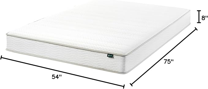 ZINUS 8 Inch Foam and Spring Hybrid Mattress [New Version], Full, Fiberglass free, Medium Firmness, Durable Support, Certified Safe Foams & Fabric, Mattress in A Box - LeafyLoom