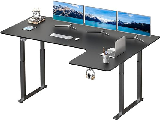 Dripex Standing Desk, 63"/ 71" L Shaped Desk Adjustable Height, Electric Corner Stand Up Desk Large Home Office Desk Computer Workstation, Dual Motor Sit Stand Desk 4 Legs, Super Stable - LeafyLoom