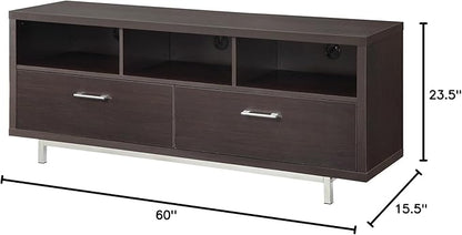 Coaster Furniture Low TV Console with 3 Storage Compartments and 2 Drawers Cappuccino 701973 - LeafyLoom