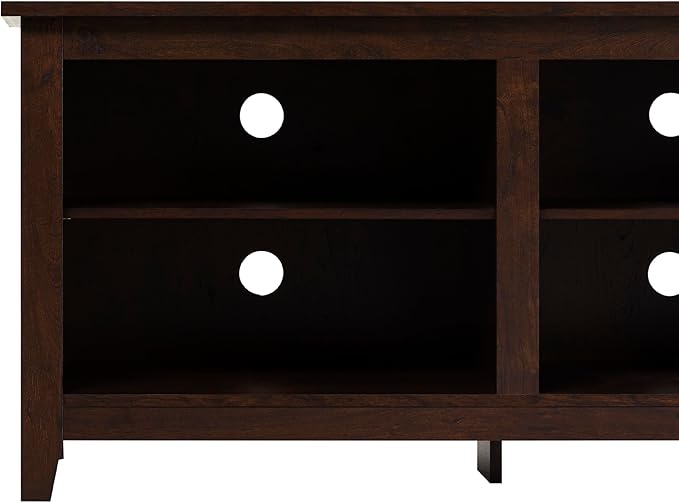 Walker Edison Wren Classic Brown TV Media Console Entertainment Center for 80 Inch Television with Storage Cubby, 70 Inch - LeafyLoom