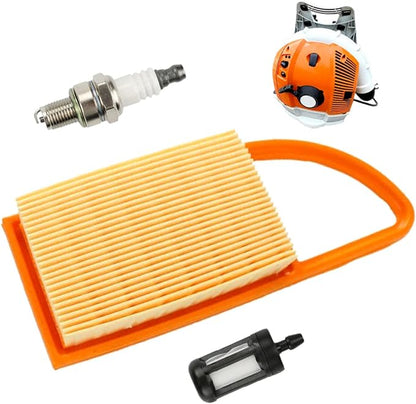 Air Filter With Fuel Filter Spark Plug for Stihl BR500 BR550 BR600 Backpack Blowers, Replaces 4282 141 0300, 4282 141 0300B - LeafyLoom