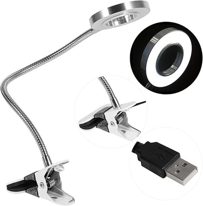 Desk Light Lamp Clip on Light Tattoo Manicure Makeup Light, USB LED Light Beauty Lamp with Clamp, Portable Cold Light Lamp Shadowless Lamp with Flexible Tube - LeafyLoom