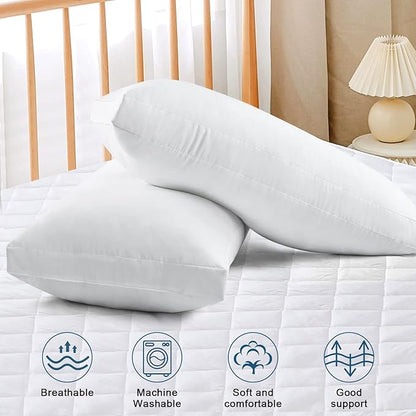 EIUE Bed Pillows for Sleeping 2 Pack Queen Size，Super Soft Down Alternative Microfiber Filled Pillows,20 x 30 Inches,White - LeafyLoom