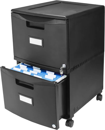 Storex 61312A01C File Cabinet, 1-Pack, Black - LeafyLoom