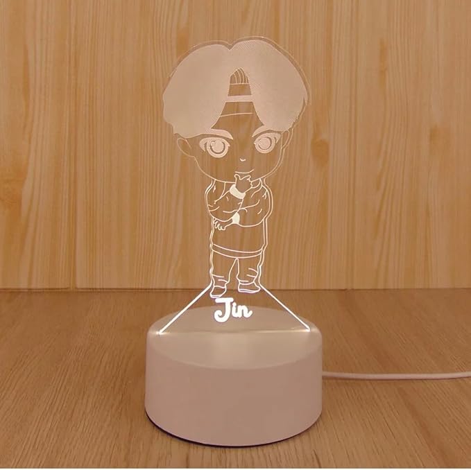 Jin Kpop Bangtan Boys LED Night Light Bedroom Desk Lamp - Perfect Holiday Gift, Birthday Gift, Christmas Gift (Novelty Item, Limited Stock) - LeafyLoom