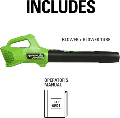 Greenworks 24V (90 MPH / 320 CFM / 125+ Compatible Tools) Cordless Axial Leaf Blower, Tool Only - LeafyLoom