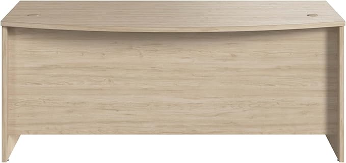 Bush Business Furniture Studio C Bow Front Desk, Computer Table for Home or Professional Office, 72W x 36D, Natural Elm - LeafyLoom