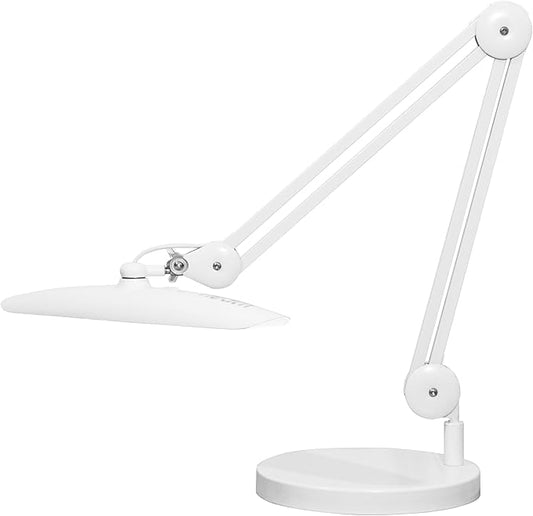 Neatfi XL 2,200 Lumens LED Task Lamp, 24W Super Bright Desk Lamp, 117 Pcs SMD LED, 4 Level Brightness, Dimmable, Task LED Light for Home, Office, Workbench (Non-CCT with Base, White) - LeafyLoom