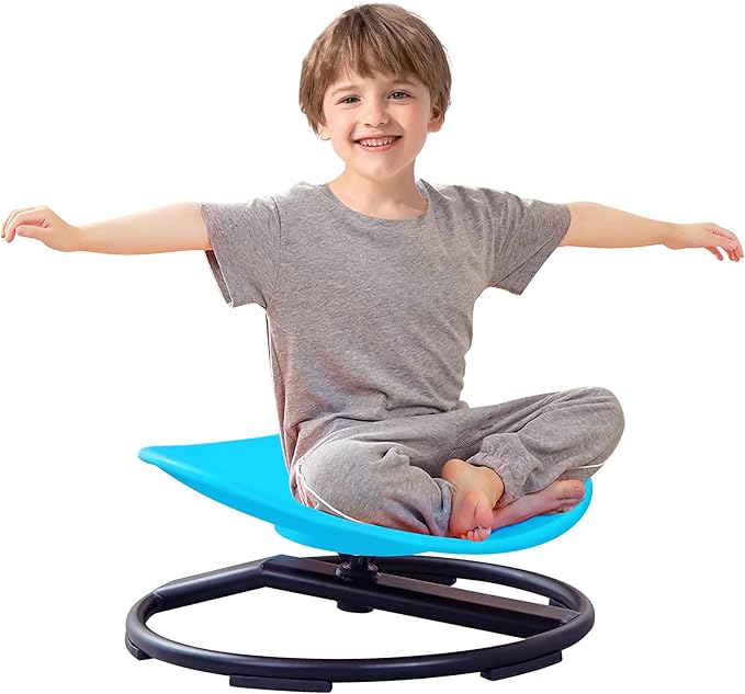 Kids Sensory Chair for Autism Kids Swivel Chair, Sensory Spin Chair Seat Improve Physical Coordination Wobble Chair for Kids Sit and Spin Relief of Motion Sickness - LeafyLoom