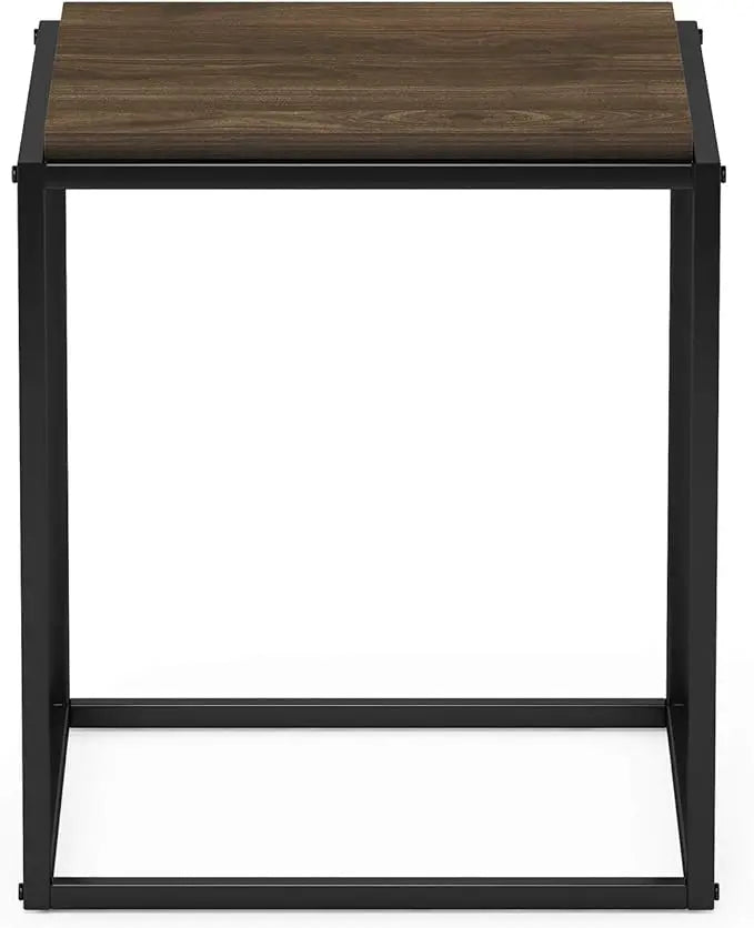 Furinno Moretti Cube Modern Stackable End Table Shelf, Columbia Walnut - LeafyLoom