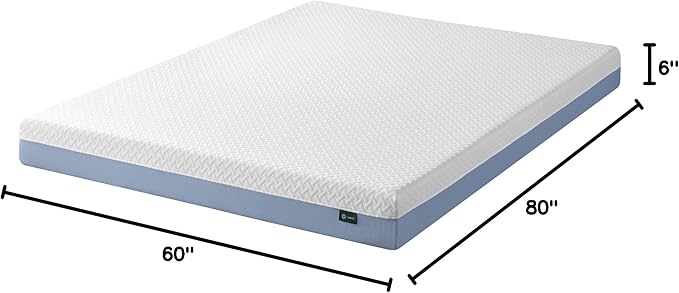 ZINUS 6 Inch Cooling Essential Memory Foam Mattress [New Version], Queen, Fiberglass Free, Medium Feel, Cooling Airflow Memory Foam, Certified Safe Foams & Fabric, Mattress in A Box - LeafyLoom