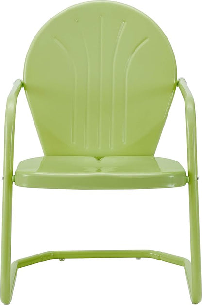 Crosley Furniture KO10004KL Griffith 3-Piece Retro Metal Outdoor Seating Set with 2 Chairs and Side Table, Key Lime - LeafyLoom