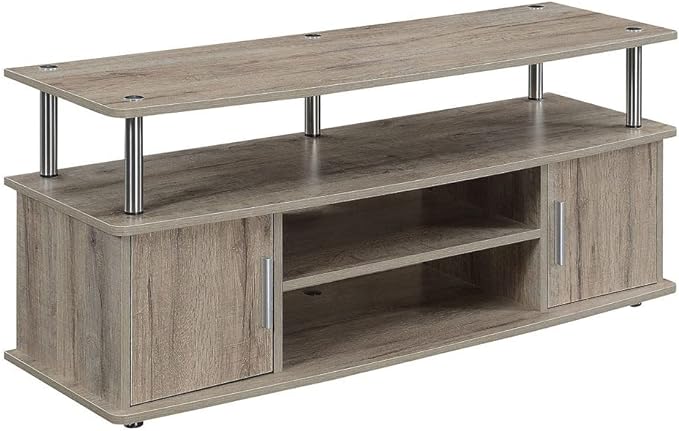 Convenience Concepts Designs2Go Monterey TV Stand with Cabinets and Shelves Home_Furniture_and_Decor, Sandstone - LeafyLoom