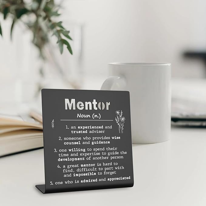 Afterprints Mentor Gifts for Women Men Thank You Gifts For Mentor Leaving Going Away Retirement Appreciation Boss, Coworker, Teacher, Counselor, Coach Office Desk Decor (black) XLK09 - LeafyLoom