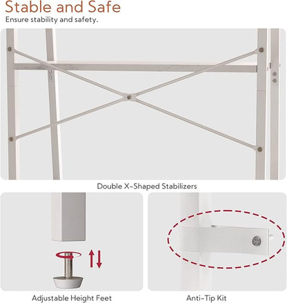 Yusong Ladder Shelf,Industrial 5-Tier Bookshelf,Free Standing Bookcase,Utility Organizer Shelves for Plant Flower,Wood Look Accent Furniture with Metal Frame for Home Office, (White) - LeafyLoom