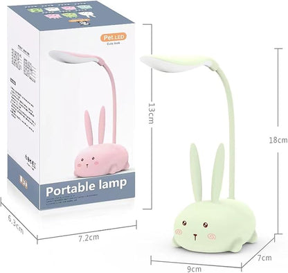 LED Kids Lamp, Mini Cat Table Lamp, Portable LED Night Light, Cute Desk Lamp, Foldable USB Rechargeable Reading Light Children's Bedroom (White) - LeafyLoom