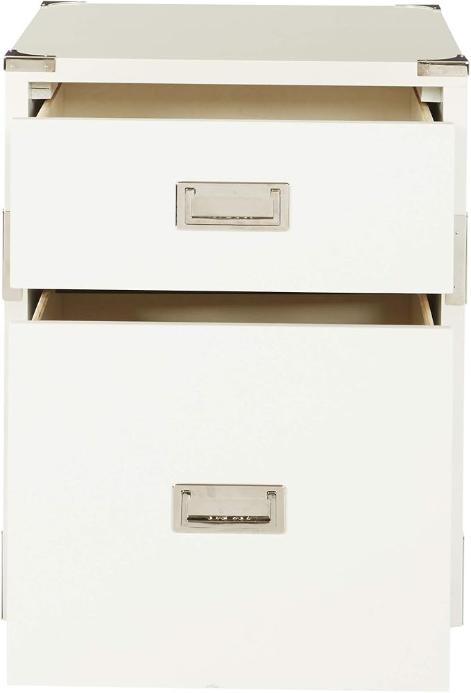 OSP Home Furnishings Wellington 2-Drawer File Cabinet, White - LeafyLoom